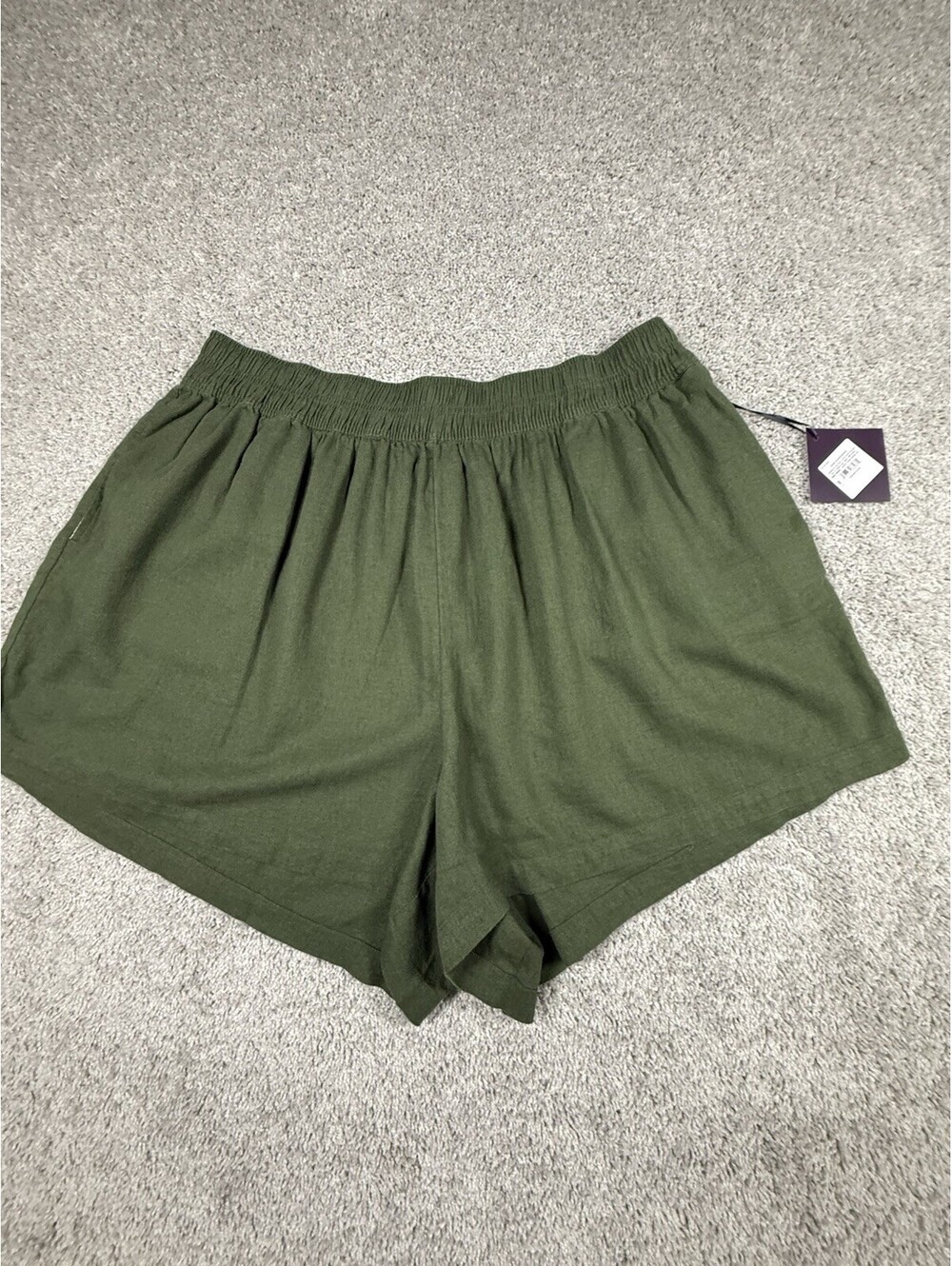NWT Ava & Viv Women’s Shorts Size 4X Green Linen Blend